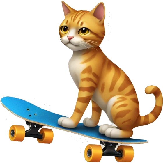 very cool cat on skateboard emoji