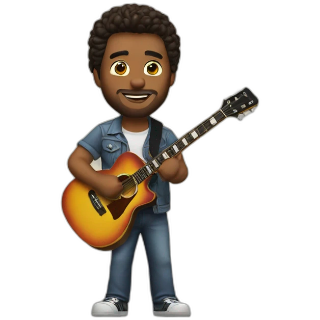 Ed Maverick with his guitar emoji