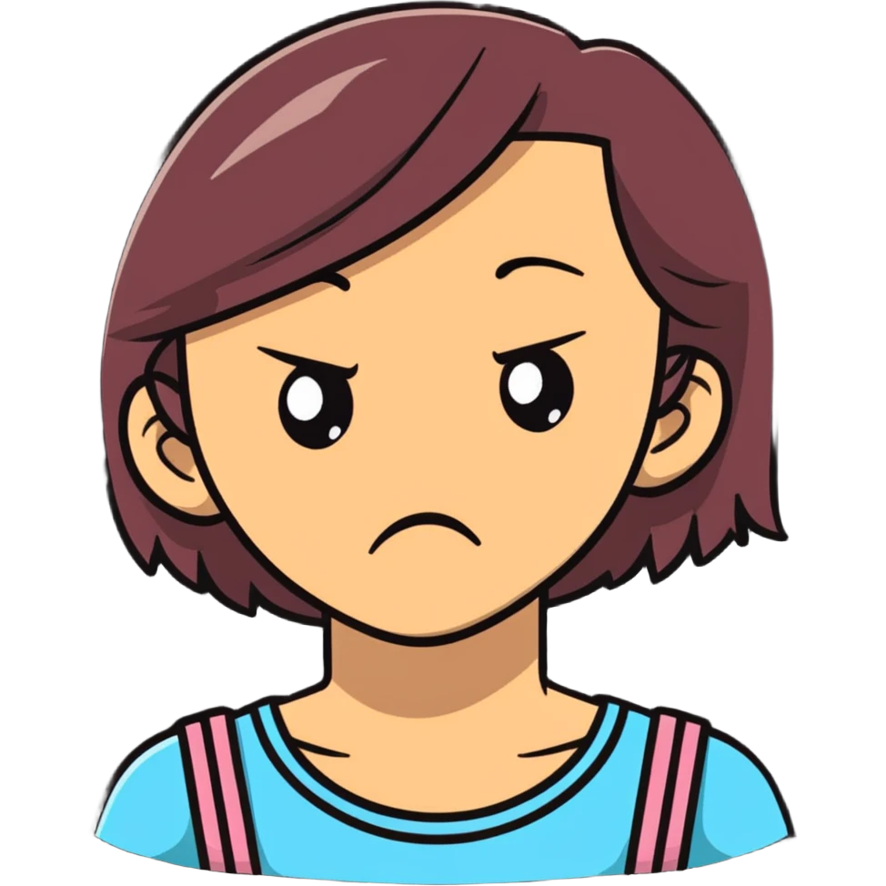 girl looking disgusted emoji