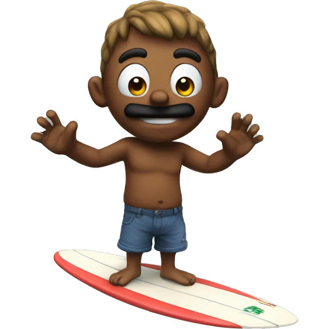 Boo from Mario on a surfboard with RAW papers in his hand emoji
