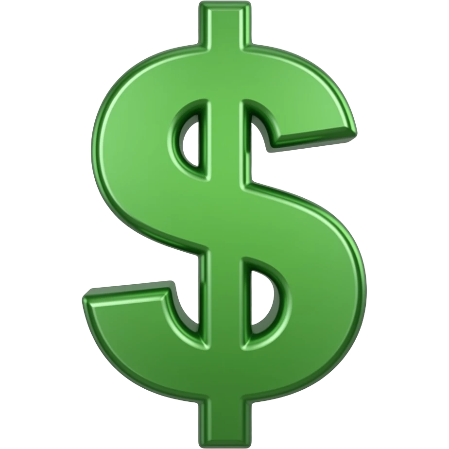 3D GREEN DOLAR SIGN emoji