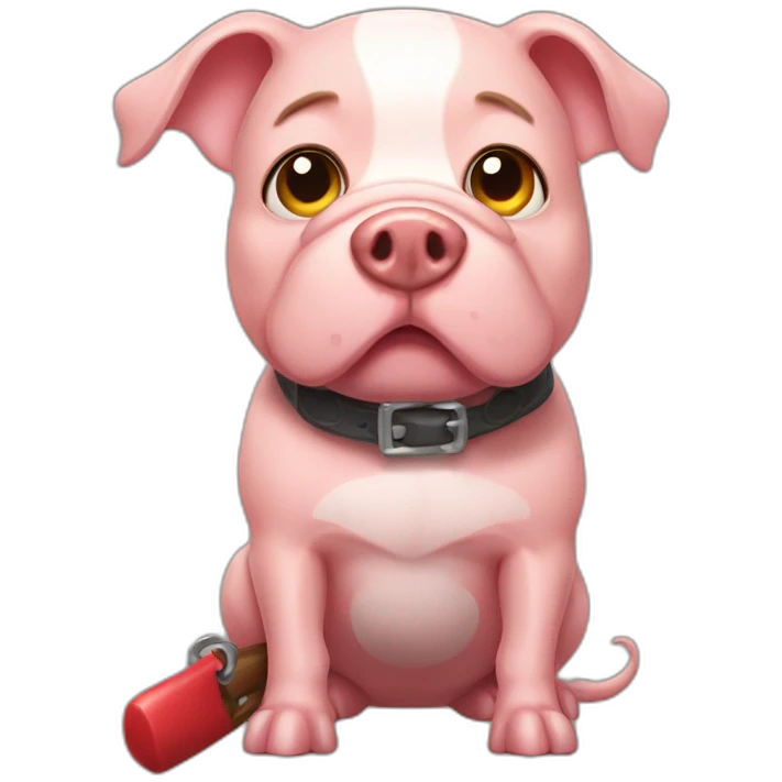 Pig dog with a big tong emoji