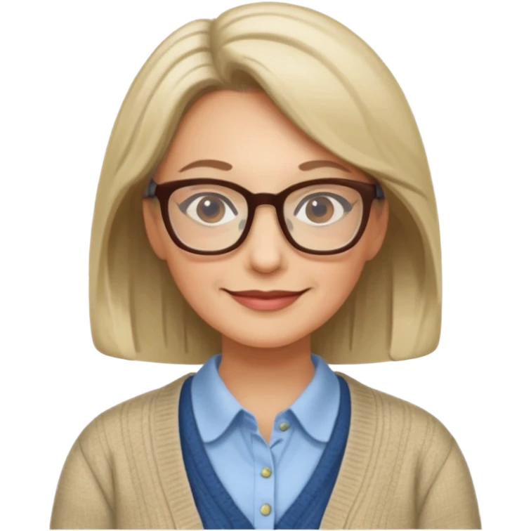 middle aged, The wise librarian emoji