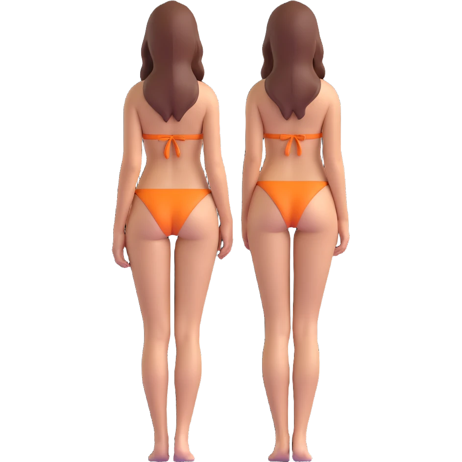 woman in bikini, back view emoji