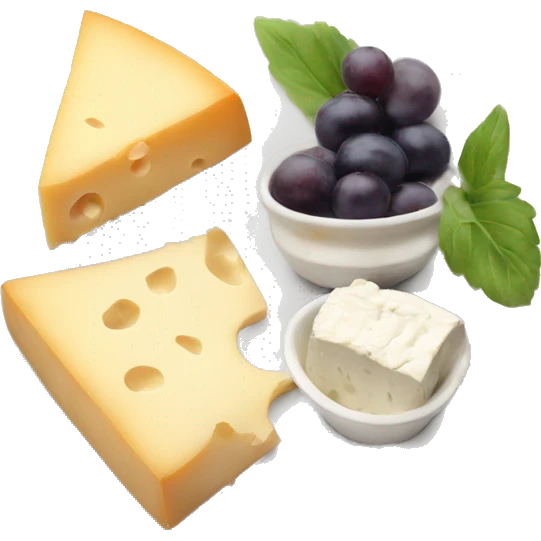 a cheese platter with brie emoji
