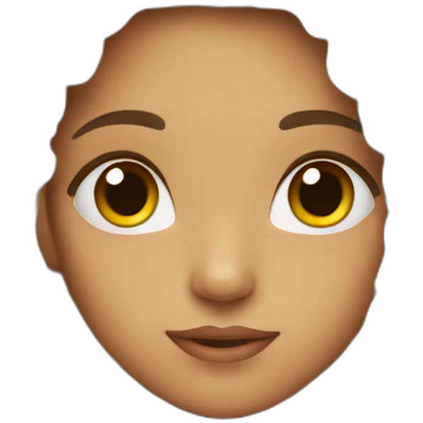Brown eyes and hairs emoji