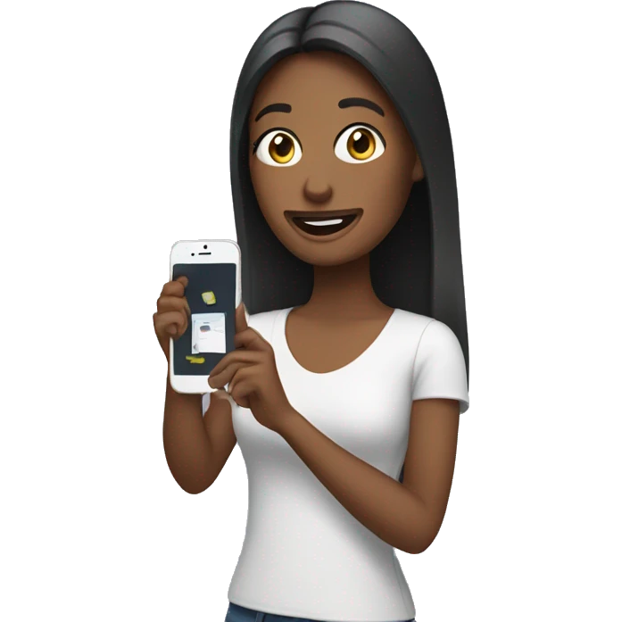 woman holding a phone emoji