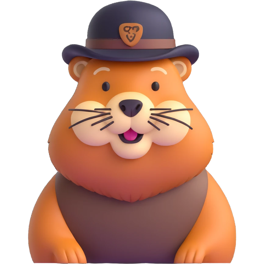 beaver with a beard emoji
