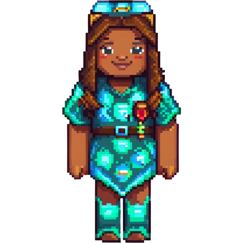 Nicole Byer as a Minecraft character emoji