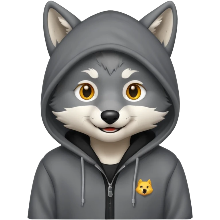 Wolf wearing a hoodie emoji