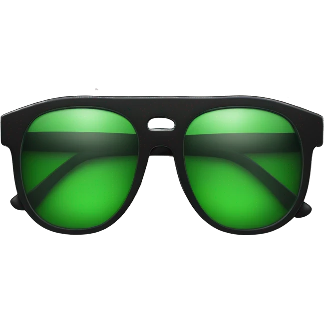 Black sunglasses with the Word „brat“ written in Both glasses in Green Font emoji