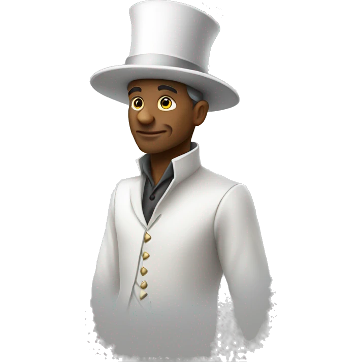 a men wearing white magician hat side look perspective emoji