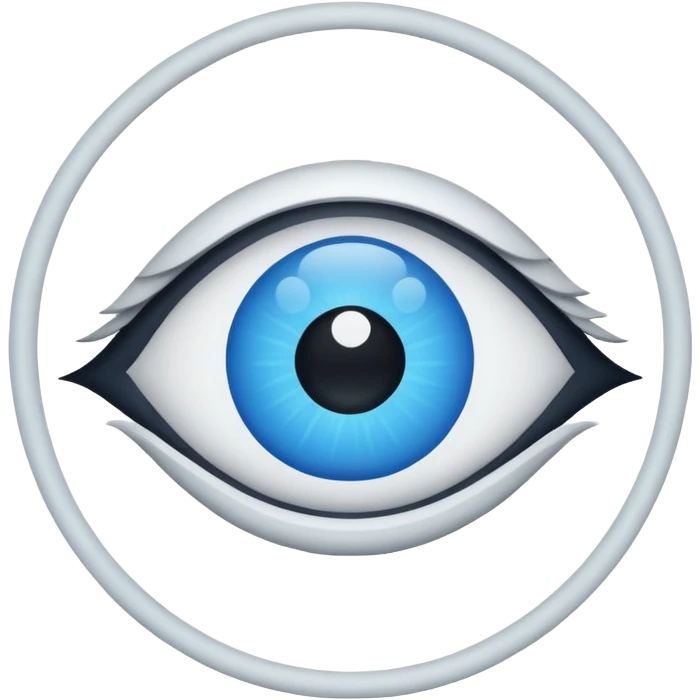 iOS emoji, minimal eye symbol, circle with dot, flat emoji