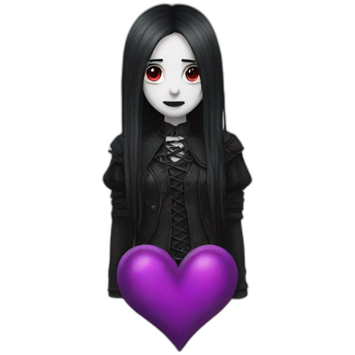 goth heart emoji