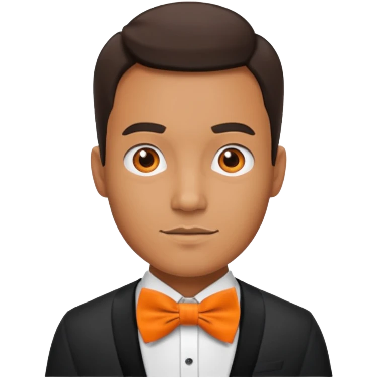 a bold man with orange bowtie emoji