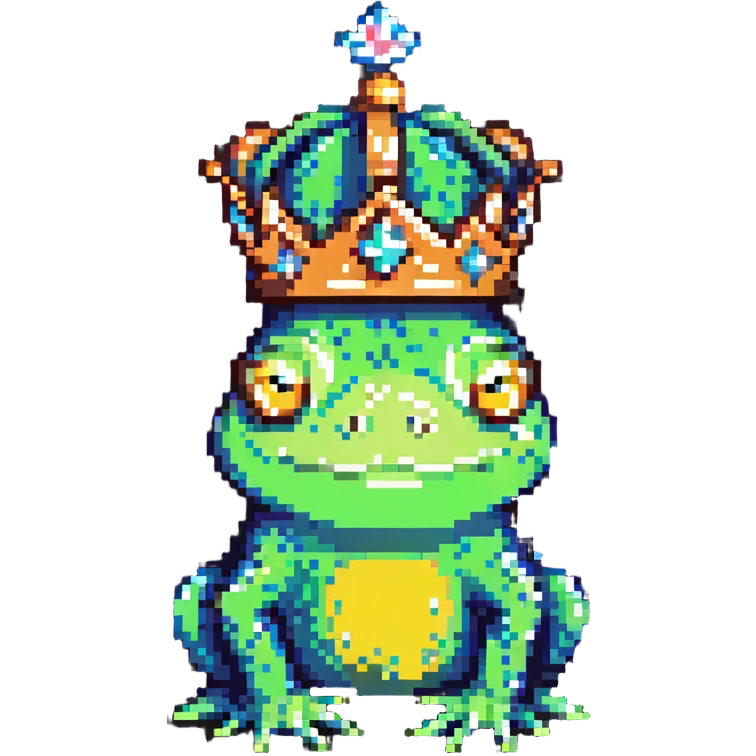 A crowned frog emoji