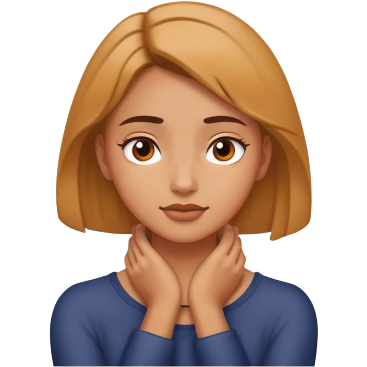 girl with her hands on neck emoji