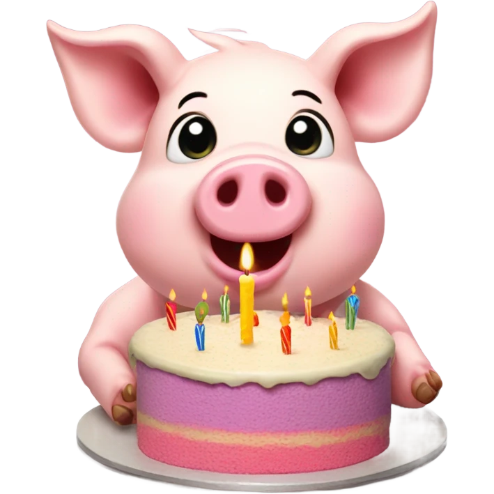 Pig eating birthday cake  emoji