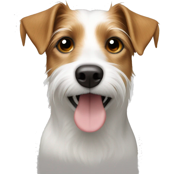 Long Hair Jack Russell white with light Brown Head  emoji