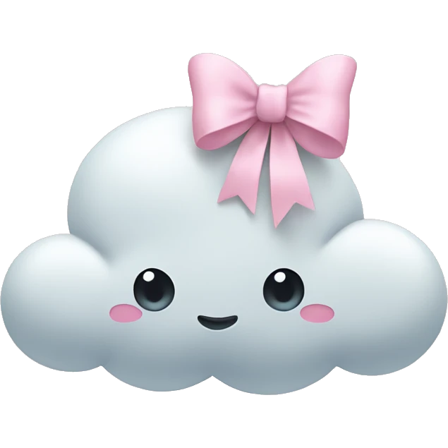Cloud with a light pink bow on it emoji