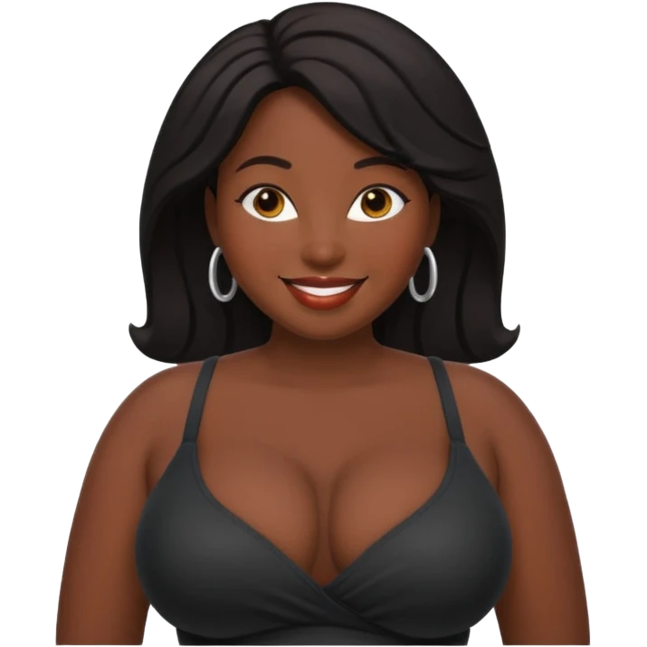 Woman black chunky with big tits emoji