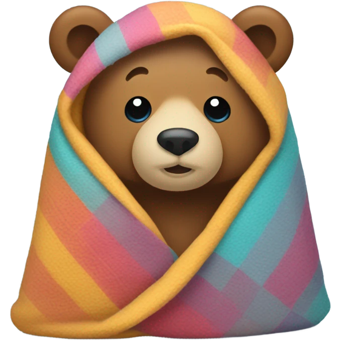 bear cozy in blanket emoji