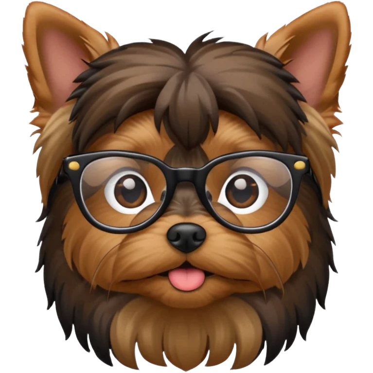 Yorkshire Terrier with glasses emoji