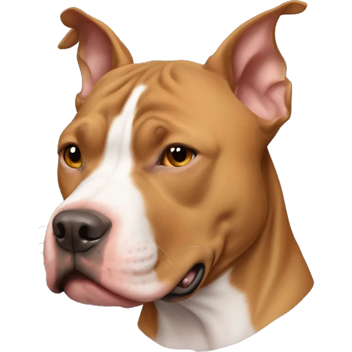 Light brown pitbull with ears cut emoji