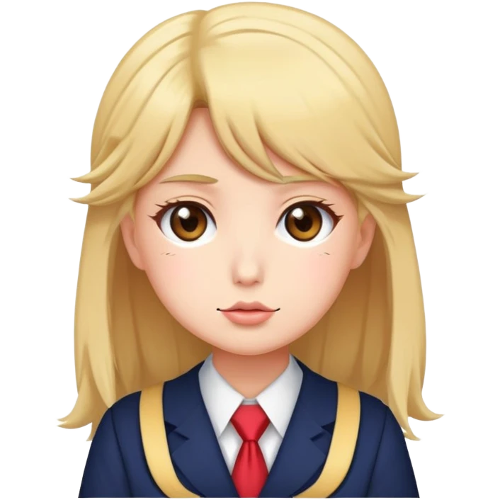 Donald trump as a cute anime school girl emoji
