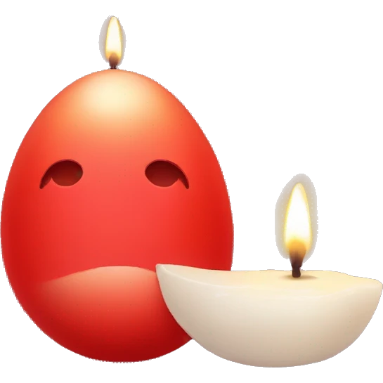 red egg and candle emoji