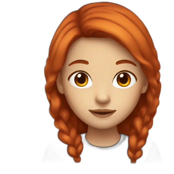 Girl with red hair and brown eyes emoji