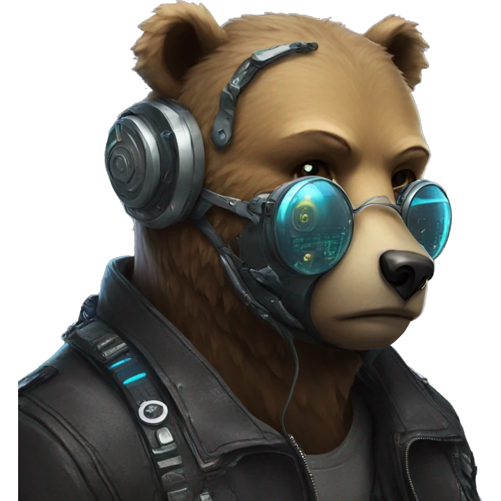 Cyberpunk bear emoji