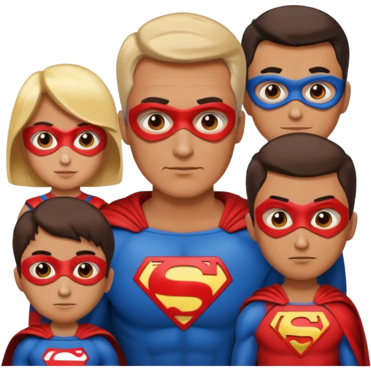 Generate super hero abstract emoji, father in superhero family, more adult emoji