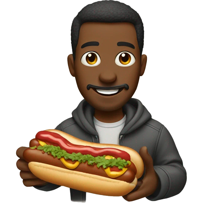 Man eating 5 hotdogs emoji