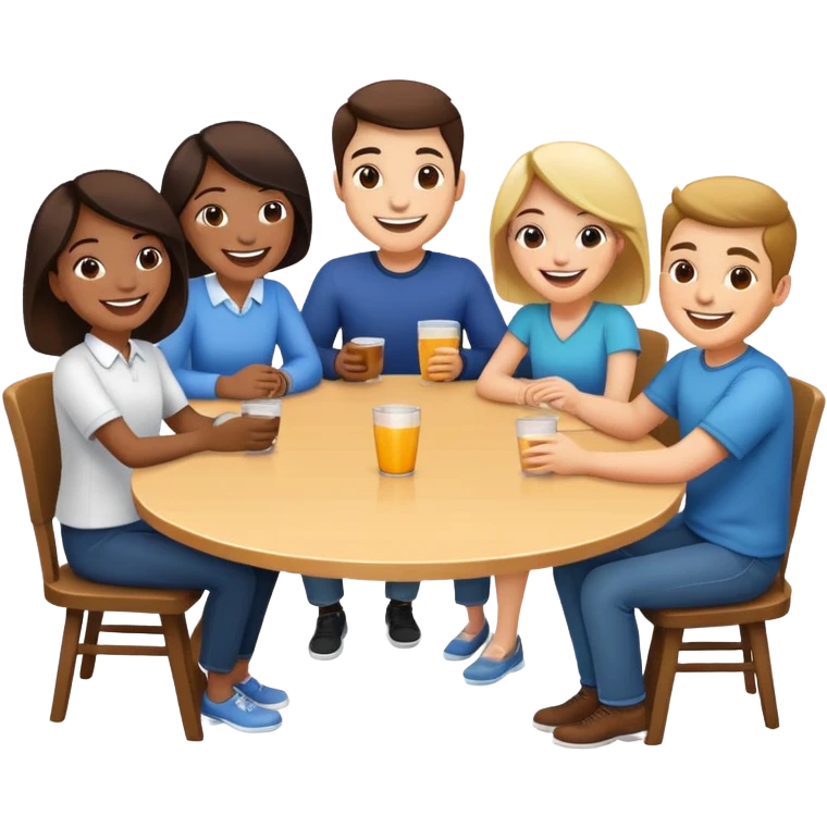 group of people sitting at a table emoji