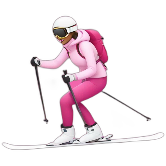 skiing in pink tones emoji
