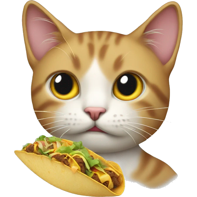 Cat with a taco in hand emoji