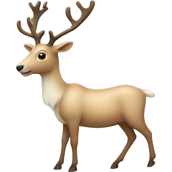 Beige-reindeer full body emoji