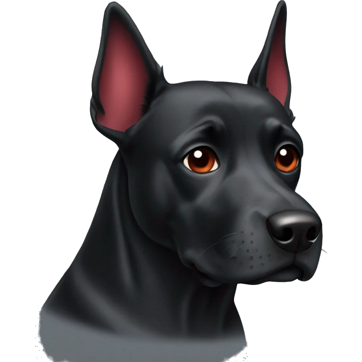 Black dog wearing a red coat emoji