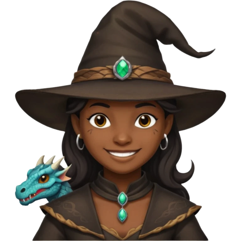 i want a dragonborn black witch cowboy hat and smirk smile emoji