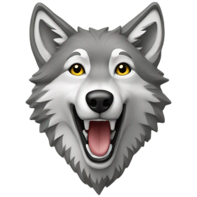 Loup sur mur emoji