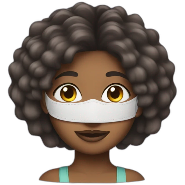 An african american girl with a hair mask emoji