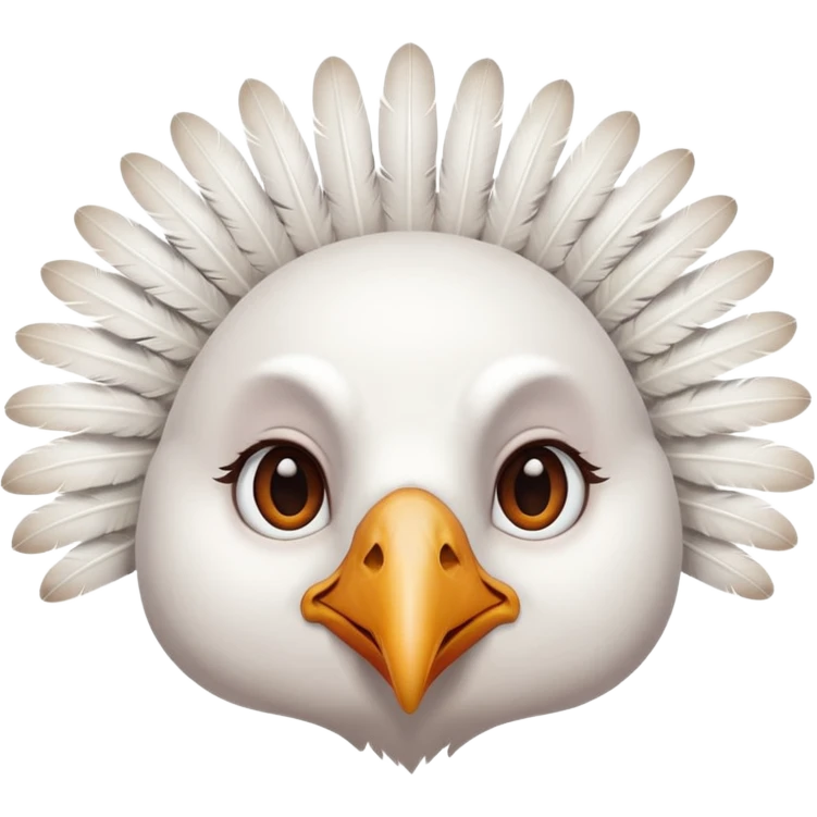 Close up female white turkey emoji