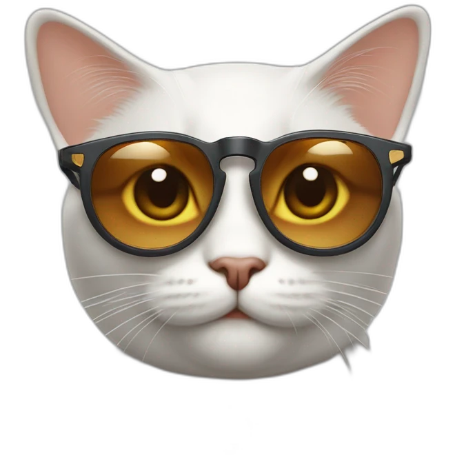 Un chat riche roux qui tient de l'argent avec des lunettes de soleil emoji