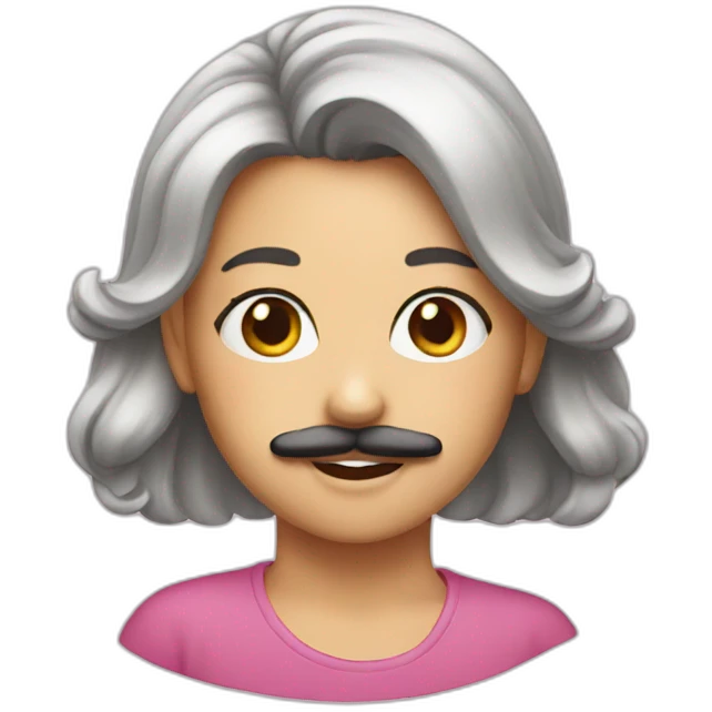 Girl mustache emoji