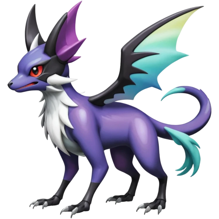 Shiny Noibat-Noivern-Mightyena-Silvally-Fakémon-hybrid-creature (full body)  emoji