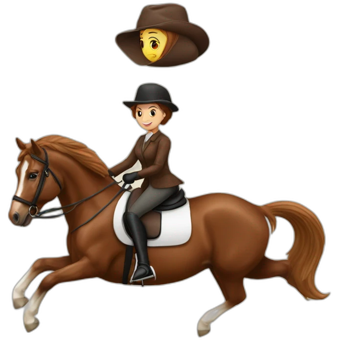 woman-riding-chestnut-dutch-warmblood-horse emoji