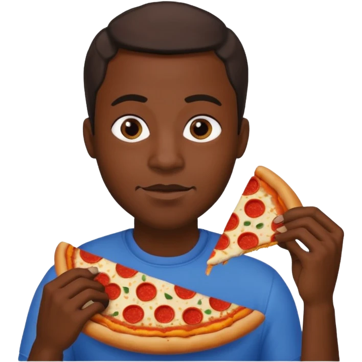 black man eating pizza  emoji