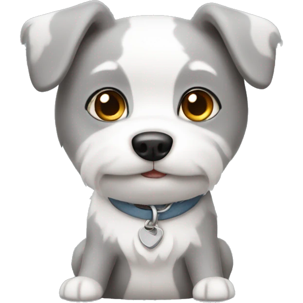 Grey and white little dog emoji