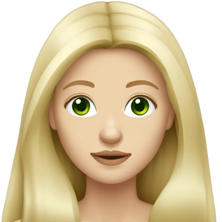 Blonde Slavic women with long hair and green eyes  emoji
